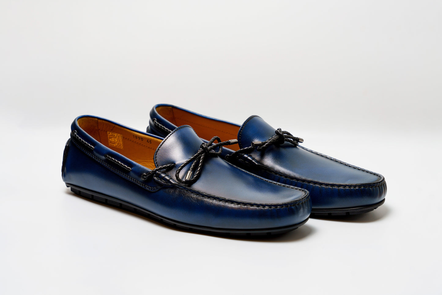 Blue Shiny Mocassins