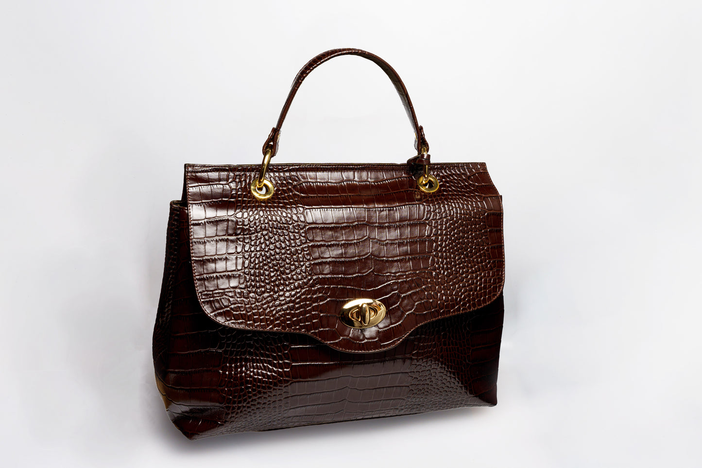 Verona Croc-Textured Tote