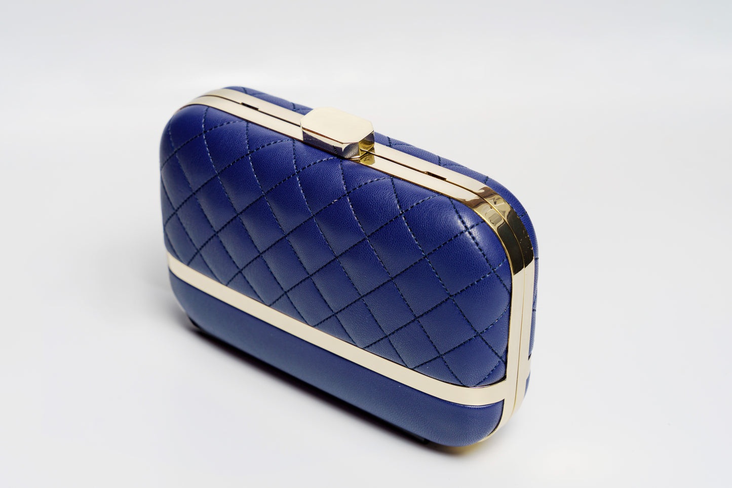 Navy Blue Quilted Luxe Clutch
