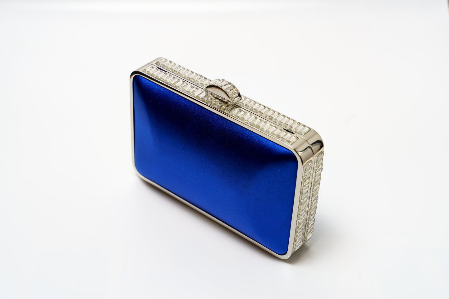Colbalt Blue Diamonte Clutch Bag