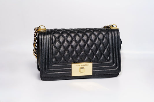 Black Quilted Eleganza Crossbody