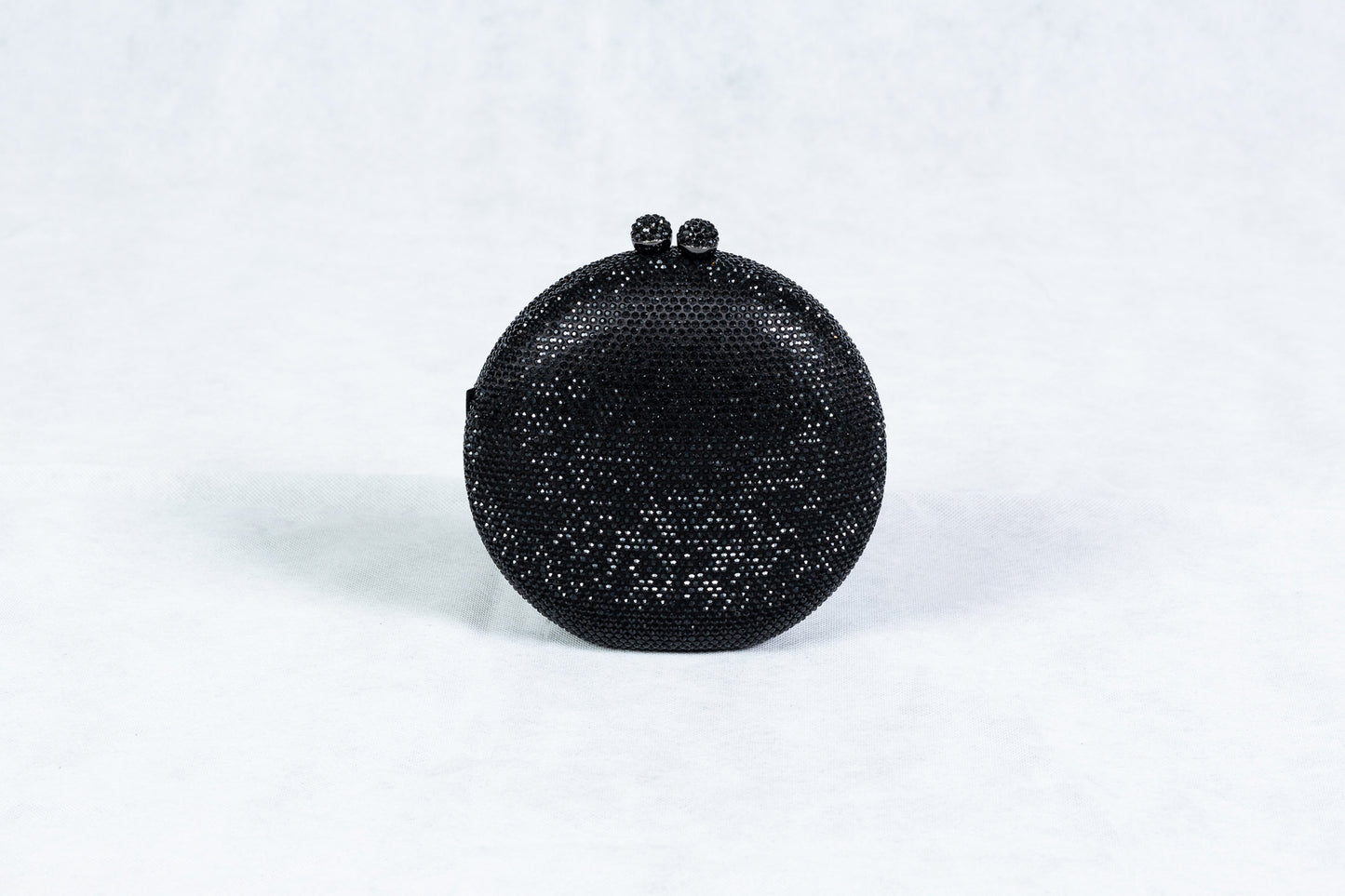 Black Circle Embellished Clutch Bag