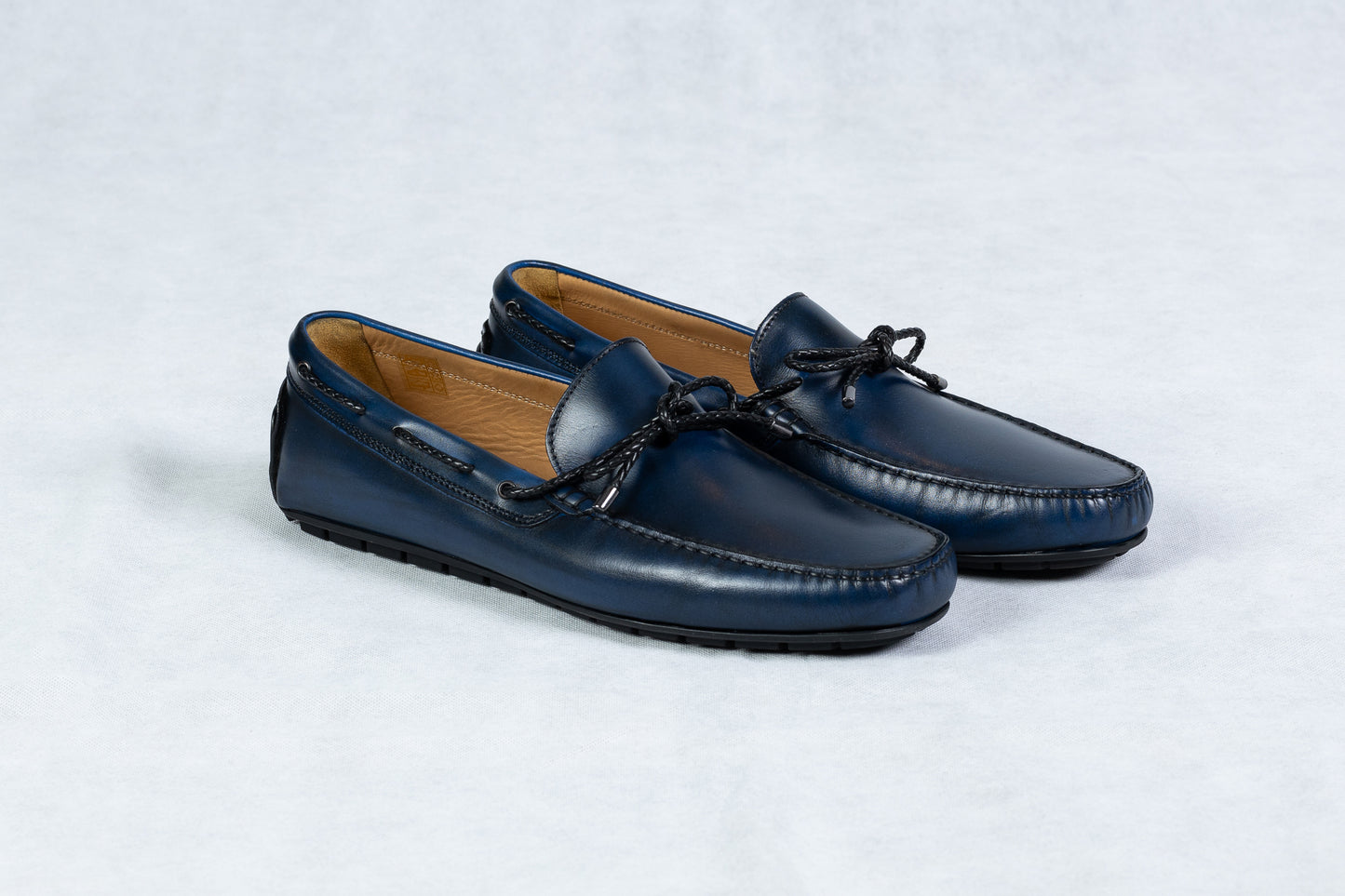 Blue Shiny Mocassins