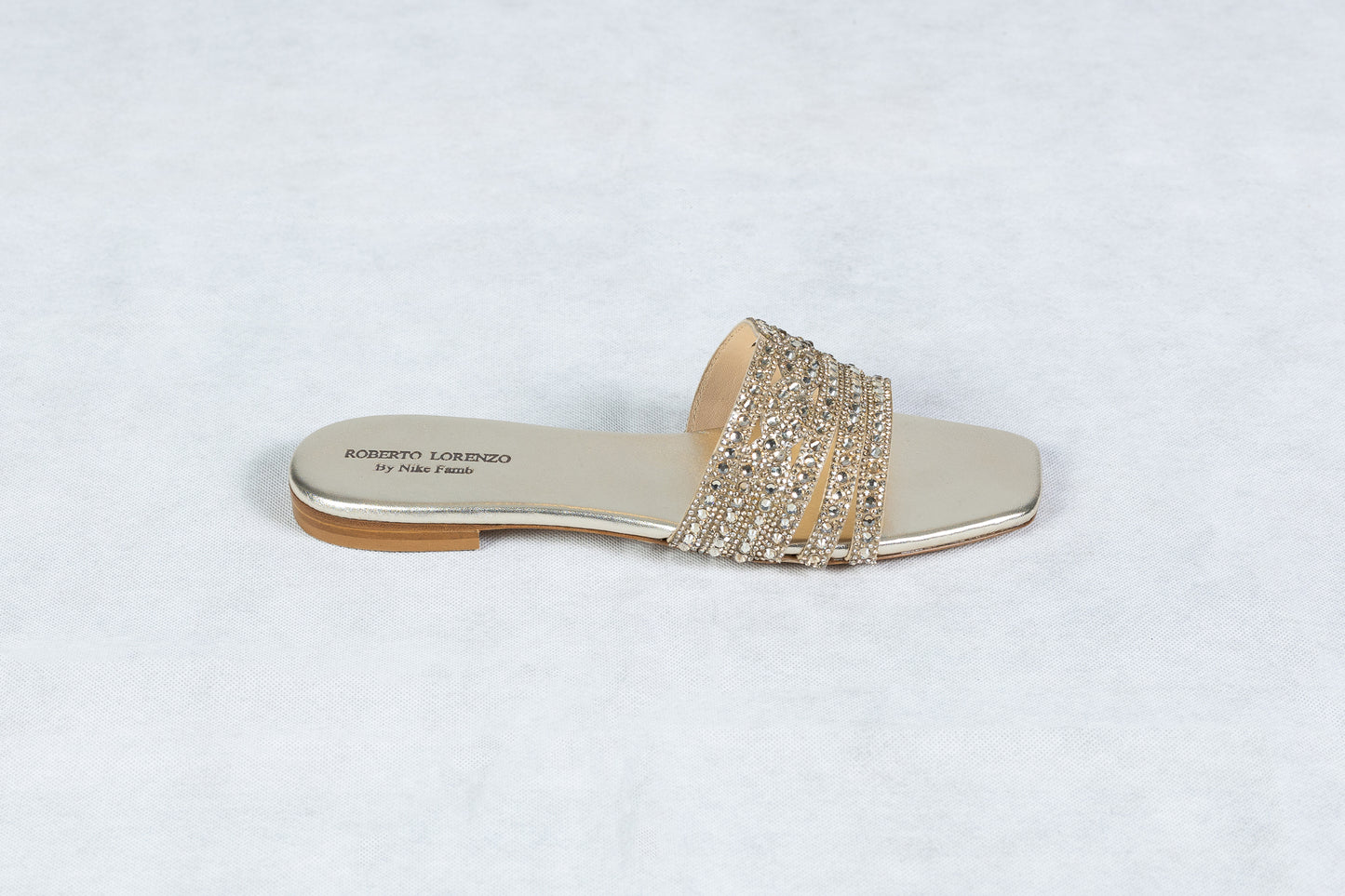 Gold Jewelled Plantino Flat Sandals